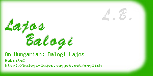 lajos balogi business card